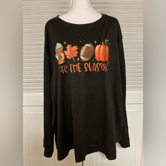 NIP Fall Long Sleeve Black & Orange Graphic T-shirt Plus  Size 4X - Picture 4 of 10